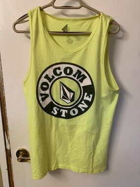 Volcom Neon Yellow Logo Tank Top